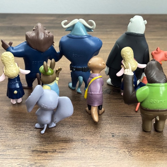 Disney ZOOTOPIA Animals Dolls Toy PVC Figures Cake Toppers SET 10 Fox Sloth Bear - Picture 2 of 16